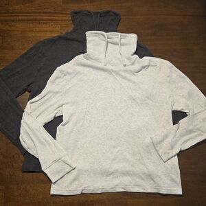 Express Waffle Knit Funnel Neck Long Sleeve Shirt